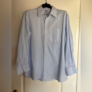 Tommy Hilfiger Ithaca Cotton Dress Shirt Blue white stripe Neck 16 32/33 large